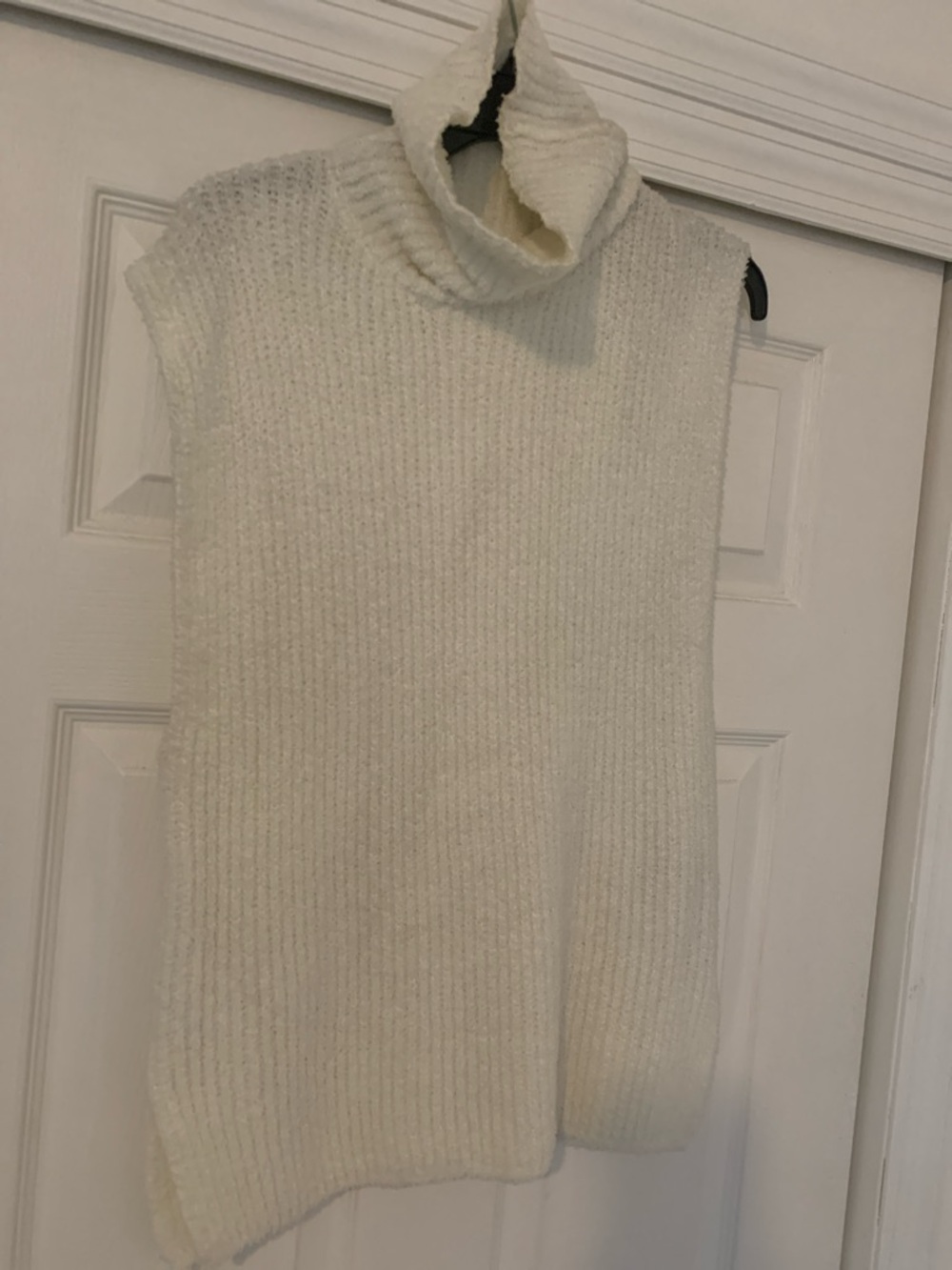 Zara Sleeveless Turtleneck Sweater - Cream
